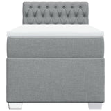 Box Spring Bed with Mattress Light Grey 100x200 cm Fabric 3285806