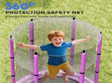 AIYAPLAY 4.6ft Toddler Trampoline w/ Safety Enclosure Net, for Indoor Outdoor Use, Ages 3-6 Years, T3398P555014