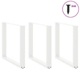 Dining Table Legs U-Shaped 3 pcs White 90x cm Steel 4013209