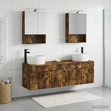 Bathroom Cabinet Set 5 pcs Smoked Oak Engineered Wood 3406643
