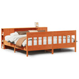Bookcase Bed without Mattress Wax Brown 180x200 cm Super King Solid Wood Pine 3323175
