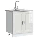 Sink Base Cabinet with Door Porto 2 pcs White Engineered wood 3315023