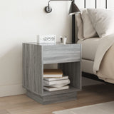 ZNTS Bedside Table with Infinity LED Grey Sonoma 40x40x50 cm 3284082