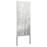 Garden Privacy Screen Floral Silver 50 x 140 cm Stainless steel 876298