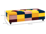 114 x 47 x 47cm Velvet Storage Ottoman, Button-tufted Footstool Box, Toy Chest with Lid for Living T3398P328282