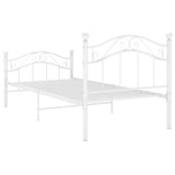 Bed Frame without Mattress White Metal 90x200 cm 324989
