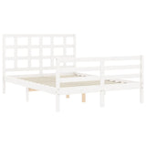 Bed Frame without Mattress White Small Double Solid Wood 3193957