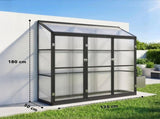 Polycarbonate Greenhouse with 3 Hinged Doors, Top Vent, Lean-to Green House, Walk-in Greenhouse, 6 x T3398P549954
