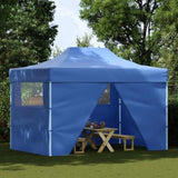 Foldable Tent Pop-Up with 4 Side Walls 3x4.5 m Blue 42512