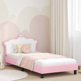 Children's Bed Frame with Headboard Pink 80 x 200 cm PU 42011081