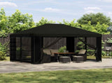 Gazebo 4 x 3 m Black Polyester and Steel 190 gsm 900382