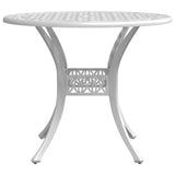 ZNTS Garden Table White Ø90x75 cm Cast Aluminium 4002809