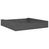 Sandbox with Seats Grey Square Solid Wood Pine 825032