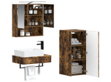 Bathroom Cabinet Set 4 pcs Smoked Oak 50 x 14.5 x 70 cm 3407395