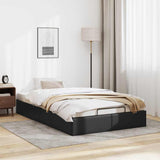 Ottoman Bed Frame without Mattress Black Double Faux Leather 3310829