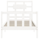 Bed Frame without Mattress White Single Solid Wood Pine 3192522