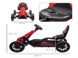 Kids Pedal Go Kart, with Adjustable Seat, EVA Wheels, Seat, Handbrake - Red T3398P348369