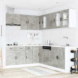 11 Piece Kitchen Cabinet Set Porto Concrete Grey Engineered Wood 3314935