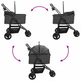 Folding Pet Stroller Black 78 x 54 x 101 cm Polyester 42012440