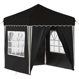 Pop-up Party Tent 195 x 195 x 245 cm Black Oxford Fabric 42019744