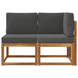 Outdoor Middle and Corner Sofa 2 Piece Natural and Anthracite 900471