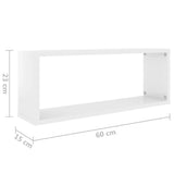 ZNTS Wall Cube Shelf 4 pcs High Gloss White 60x15x23 cm Engineered Wood 807152