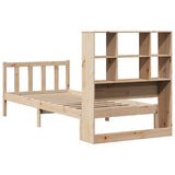 Bookcase Bed without Mattress 90x190 cm Single Solid Wood Pine 3321690