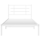 Metal Bed Frame without Mattress with Headboard White 100x200cm 355605