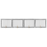 Dog Gate with Stands 4 pcs Grey Sonoma 100 x 80 cm 892064