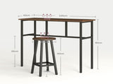 6-Piece Bar Table Set, 2 Breakfast Tables with 4 Stools, Counter Height Dining Tables & Chairs for T3398P344418