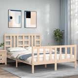 Bed Frame without Mattress Double Solid Wood Pine 3191946
