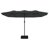 Double-Head Garden Parasol with LEDs Anthracite 449x265 cm 362955