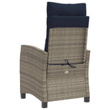 3 Piece Bistro Set with Cushions Grey Poly Rattan 365231