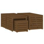 4 Piece Garden Box Set Honey Brown Solid Wood Pine 3154669