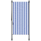 Outdoor Roller Blind Blue and White 100x270 cm Fabric&Steel 368764