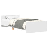 Bed Frame without Mattress White 90x190 cm Single Engineered Wood 835939