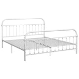 Bed Frame without Mattress with Headboard White 180x200 cm Super King Metal 284497