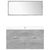 5 Piece Bathroom Furniture Set Concrete Grey Engineered Wood 3324878