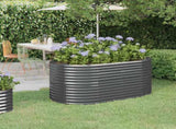 Garden Raised Bed Galvanised Steel 152x80x68 cm Anthracite 318951