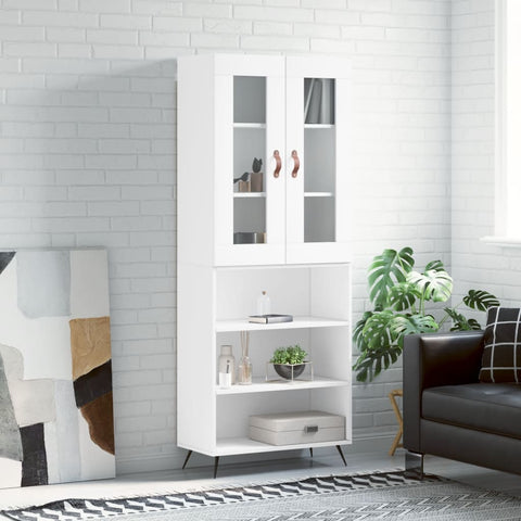 Highboard White 69.5x34x180 cm Engineered Wood 3198697