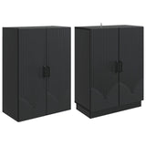 Cabinet Set 2 pcs Black Engineered Wood 3416782