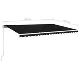 Manual Retractable Awning with LED 500x300 cm Anthracite 3068944