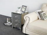 Modern and Contemporary Mirrored 3-Drawers Nightstand Bedside Table 34787396