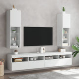 TV Cabinet with LED Lights White 30.5x30x102 cm 837015
