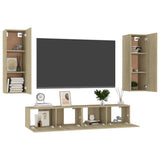 4 Piece TV Cabinet Set Sonoma Oak Engineered Wood 3078959
