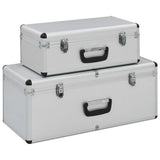 Storage Cases 2 pcs Silver Aluminium 91850
