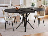 Round extendable table with marble look - 100 cm x 75.5 cm high - With sturdy N639P439338S