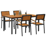 Garden Dining Set 5 pcs Black and brown 150 x 90 x 75 cm 3284415