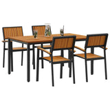 Garden Dining Set 5 pcs Black and brown 150 x 90 x 75 cm 3284415