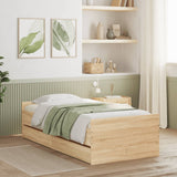 Bed Frame with Drawers without Mattress Sonoma Oak 90x200 cm 3207373